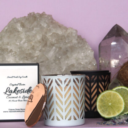 LAKESIDE – Black & Rose Gold Coconut and lime Essential Oil Soy Candles - Image 5