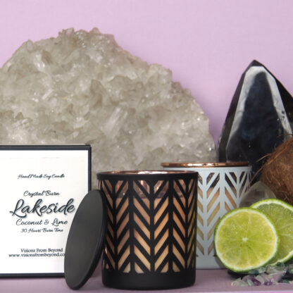 LAKESIDE – Black & Rose Gold Coconut and lime Essential Oil Soy Candles - Image 6