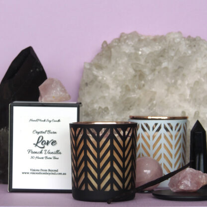 LOVE – White & Rose Gold French Vanilla Essence Soy Candle - Image 3