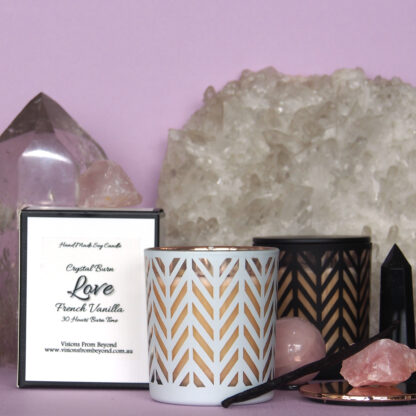 LOVE – White & Rose Gold French Vanilla Essence Soy Candle - Image 4