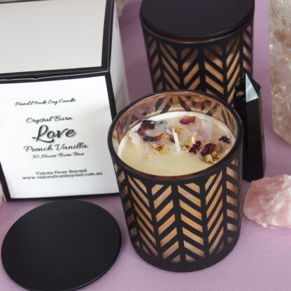 LOVE – Black & Rose Gold French Vanilla Essence Soy Candle