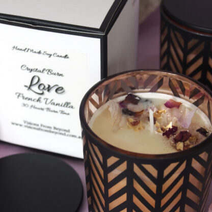 LOVE – Black & Rose Gold French Vanilla Essence Soy Candle - Image 2