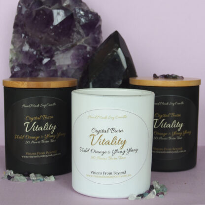 VITALITY – Matte White Wild Orange and Ylang Ylang Essential Oil Soy Candle - Image 3