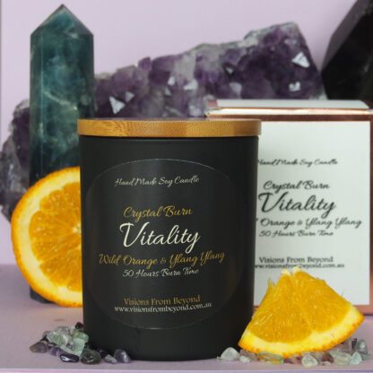 VITALITY – Matte Black Wild Orange and Ylang Ylang Essential Oil Soy Candle - Image 3