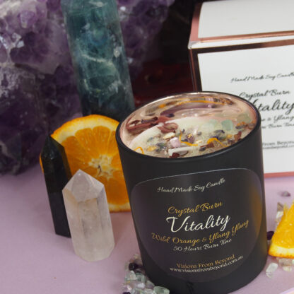 VITALITY – Black Rose Gold Wild Orange and Ylang Ylang Essential Oil Soy Candle - Image 10