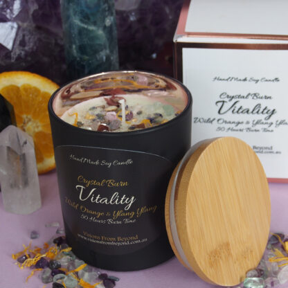 VITALITY – Black Rose Gold Wild Orange and Ylang Ylang Essential Oil Soy Candle