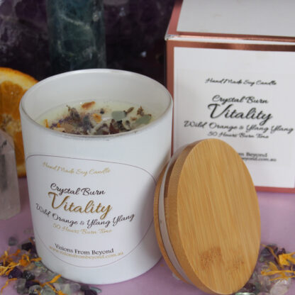 VITALITY – Matte White Wild Orange and Ylang Ylang Essential Oil Soy Candle - Image 4