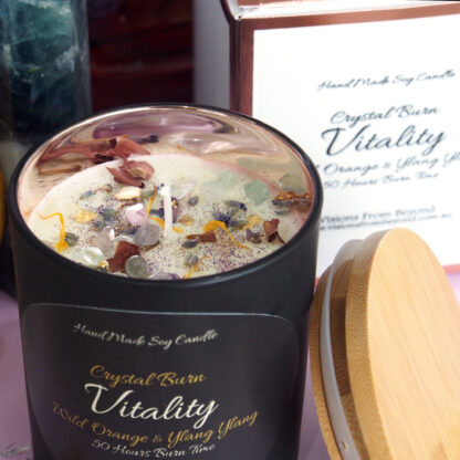 VITALITY – Black Rose Gold Wild Orange and Ylang Ylang Essential Oil Soy Candle - Image 7