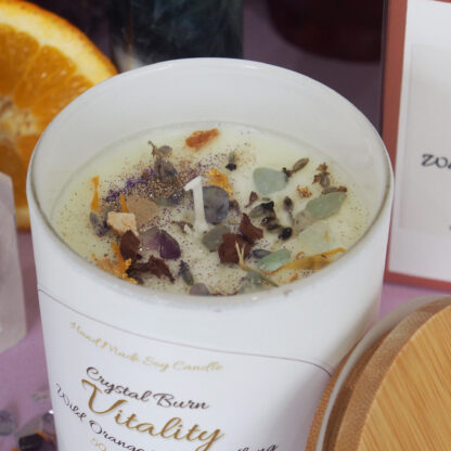 VITALITY – Matte White Wild Orange and Ylang Ylang Essential Oil Soy Candle - Image 5