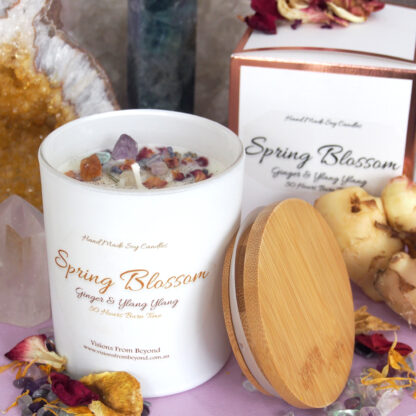 SPRING BLOSSOM – Matte White Ginger and Ylang Ylang Essential Oil Soy Candle