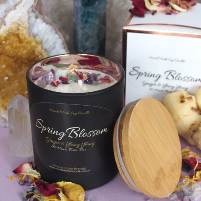 SPRING BLOSSOM – Matte White Ginger and Ylang Ylang Essential Oil Soy Candle - Image 5