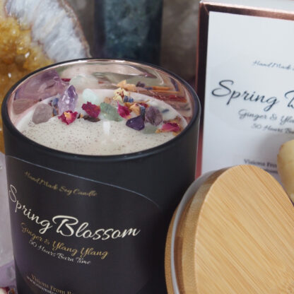 SPRING BLOSSOM – Black & Rose Gold Ginger and Ylang Ylang Essential Oil Soy Candle - Image 5