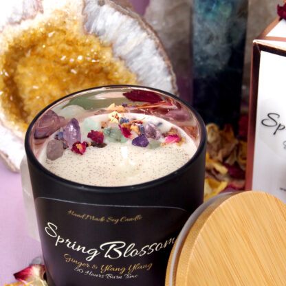 SPRING BLOSSOM – Black & Rose Gold Ginger and Ylang Ylang Essential Oil Soy Candle - Image 6