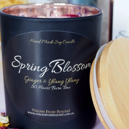 SPRING BLOSSOM – Black & Rose Gold Ginger and Ylang Ylang Essential Oil Soy Candle - Image 7